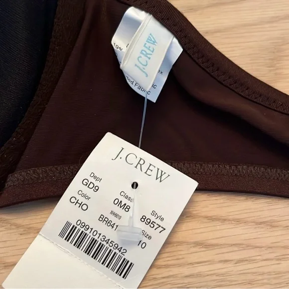 J. Crew Brown Bikini Top With Underwire & Clasp Closure - Picture 7 of 9